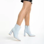 Sondra kék női bokacsizma, textil anyagból készült