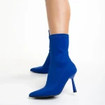 Valeda kék női bokacsizma, textil anyagból készült