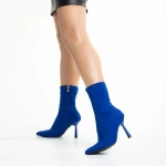 Valeda kék női bokacsizma, textil anyagból készült