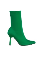 Valeda zöld női bokacsizma, textil anyagból készült