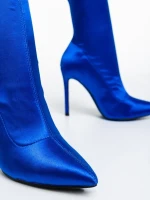 Lionesse kék női bokacsizma textil anyagból