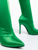 Lionesse zöld női bokacsizma textil anyagból