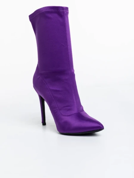 Lionesse lila női bokacsizma textil anyagból