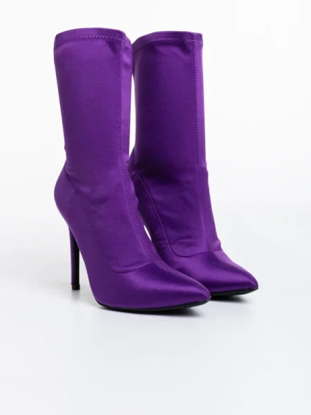 Lionesse lila női bokacsizma textil anyagból