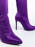 Lionesse lila női bokacsizma textil anyagból