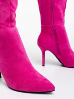Aleksandra fukszia női csizma textil anyagból