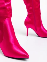 Saori fukszia női csizma textil anyagból