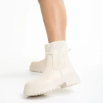 Delma bézs női bokacsizma, műbőrből készült