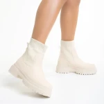 Delma bézs női bokacsizma, műbőrből készült