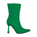 Vanice zöld női bokacsizma, textil anyagból készült