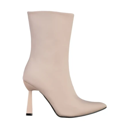 Vanice bézs női bokacsizma, textil anyagból készült