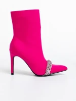 Zinaida fukszia női bokacsizma textil anyagból