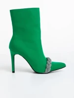 Zinaida zöld női bokacsizma textil anyagból