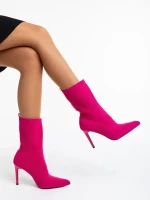 Tariro fukszia női bokacsizma textil anyagból