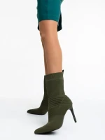 Tariro zöld női bokacsizma textil anyagból