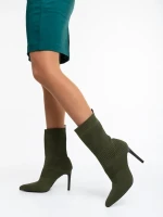 Tariro zöld női bokacsizma textil anyagból