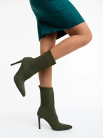 Tariro zöld női bokacsizma textil anyagból