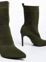 Tariro zöld női bokacsizma textil anyagból