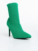 Zemfira zöld női bokacsizma textil anyagból