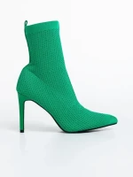 Zemfira zöld női bokacsizma textil anyagból