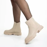 Alodie bézs női bokacsizma ökológiai bőrből