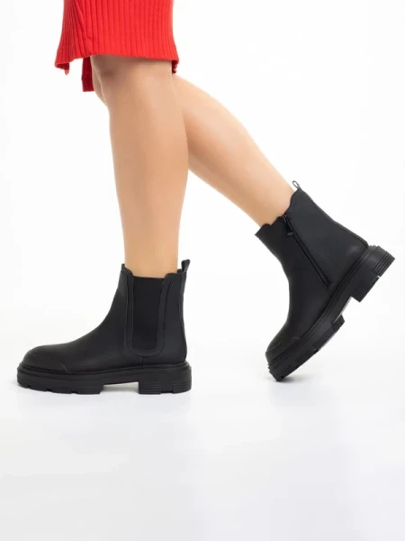 Alodie fekete női  bokacsizma ökológiai bőrből