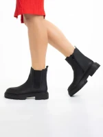 Alodie fekete női  bokacsizma ökológiai bőrből