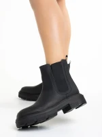 Alodie fekete női  bokacsizma ökológiai bőrből