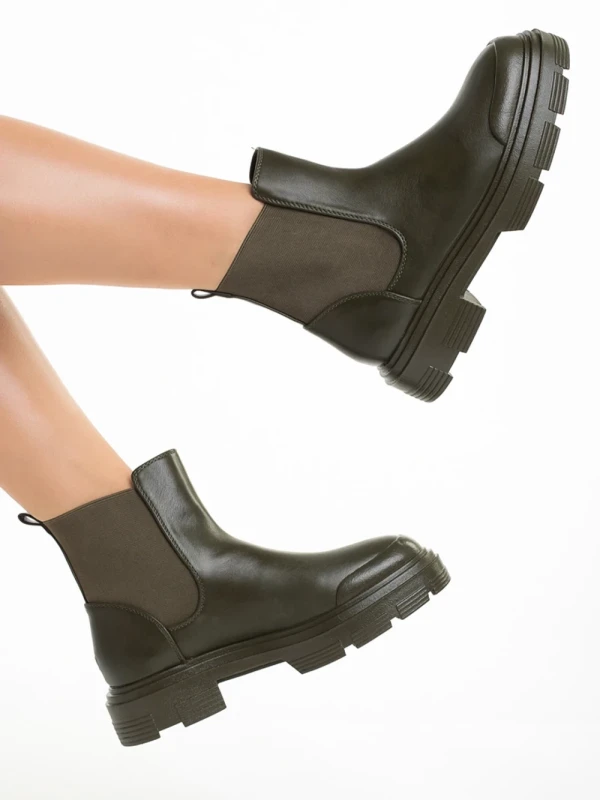 Amorina Zöld női  bokacsizma ökológiai bőrből