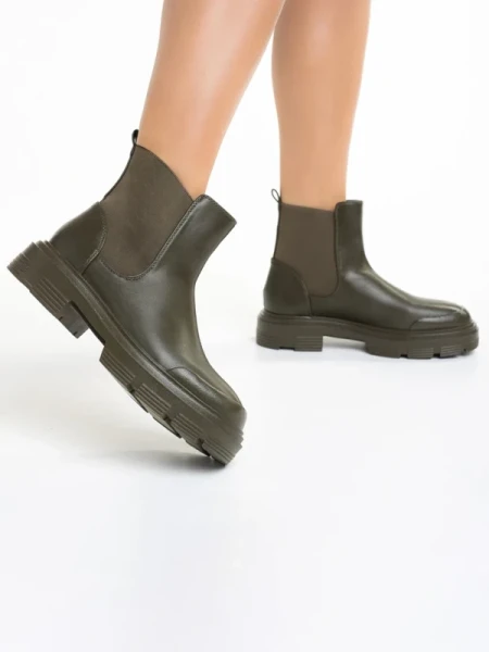 Amorina Zöld női  bokacsizma ökológiai bőrből