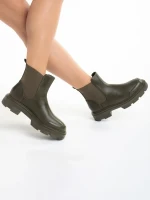 Amorina Zöld női  bokacsizma ökológiai bőrből