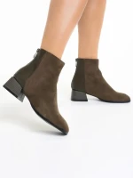 Angeline ökológiai bőrből és  velúrból készült zöld női bokacsizma