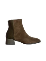 Angeline ökológiai bőrből és  velúrból készült zöld női bokacsizma