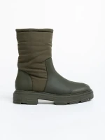 Nermina zöld női csizma ökológiai bőrből és textil anyagból