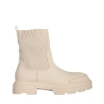 Chiara  ökológiai bőrből és textil anyagból készült bézs színű női bokacsizma