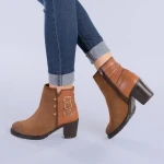 Figo camel bőr bokacsizma