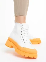 Vanisha fehér és narancssárga női tornacipő textil anyagból