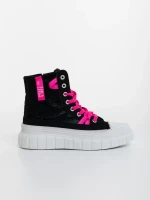 Marafino fekete és rózsaszin női tornacipő textil anyagból