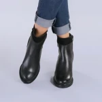 Sena fekete bőr bokacsizma