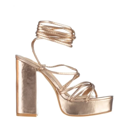 Dimitra bronz női szandál, műbőrből készült