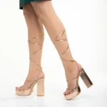 Dimitra bronz női szandál, műbőrből készült