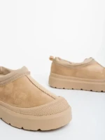 Devalia bézs női csizma textil anyagból