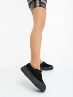 Devalia fekete női csizma textil anyagból