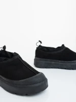 Devalia fekete női csizma textil anyagból