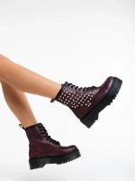 Nikitha gránátszínű női bakancs ökológiai bőrből