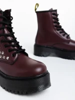 Nikitha gránátszínű női bakancs ökológiai bőrből