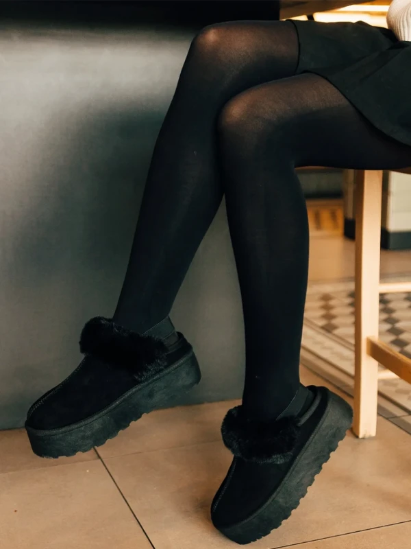 Temaria fekete női papucs textil anyagból