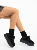 Temaria fekete női papucs textil anyagból