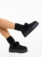 Temaria fekete női papucs textil anyagból