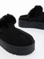 Temaria fekete női papucs textil anyagból